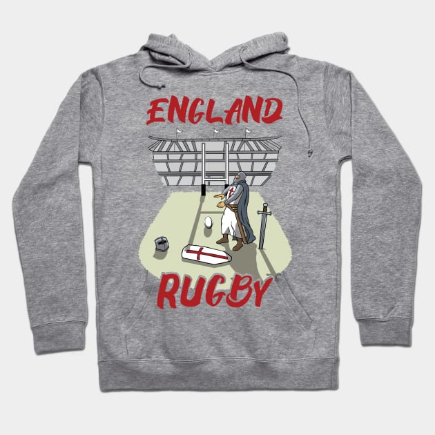 England 6 Nations Rugby Knight Rugby Fans Hoodie by atomguy